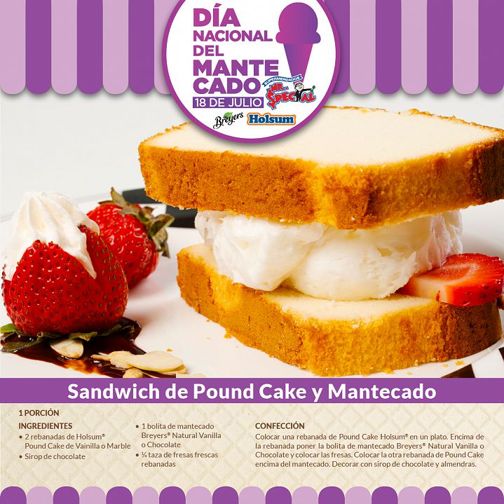 Sandwich de Pound Cake y Mantecado